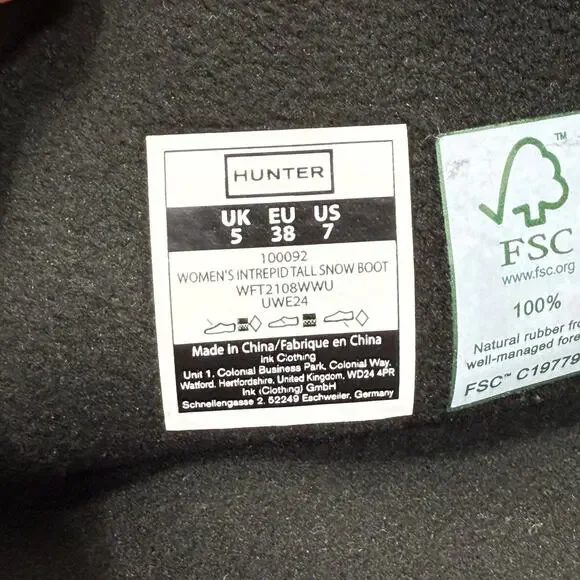 Hunter Puffer Tall Snow Boots Waterproof Insulated Winter Boots Women's Size 7 - Picture 7 of 11